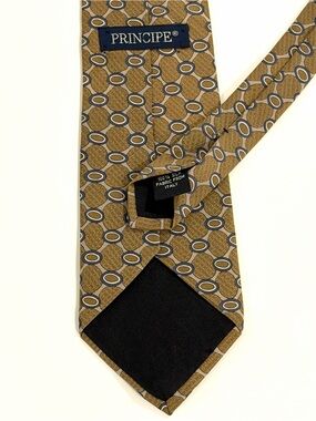 Vintage PRINCIPE 100% Italian Silk Necktie Made In USA Abstract Geometric Design